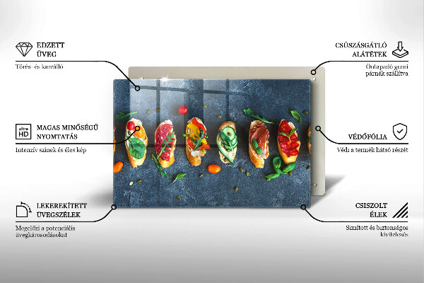 Placă din sticla protectie plita Sandvișuri colorate