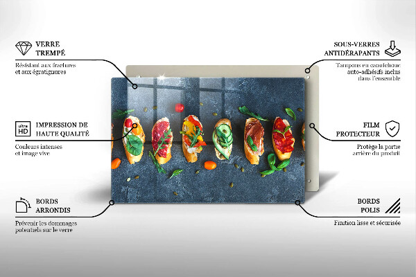 Placă din sticla protectie plita Sandvișuri colorate