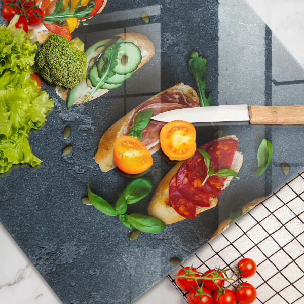 Placă din sticla protectie plita Sandvișuri colorate