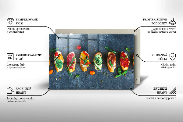Placă din sticla protectie plita Sandvișuri colorate