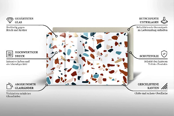 Placă din sticla protectie plita Piatra decorativa