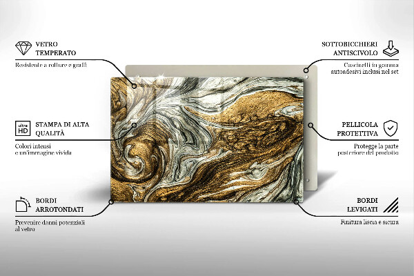 Placă din sticla protectie plita Abstracție bogată