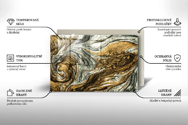 Placă din sticla protectie plita Abstracție bogată