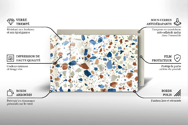 Placă din sticla protectie plita Gresie decorativa