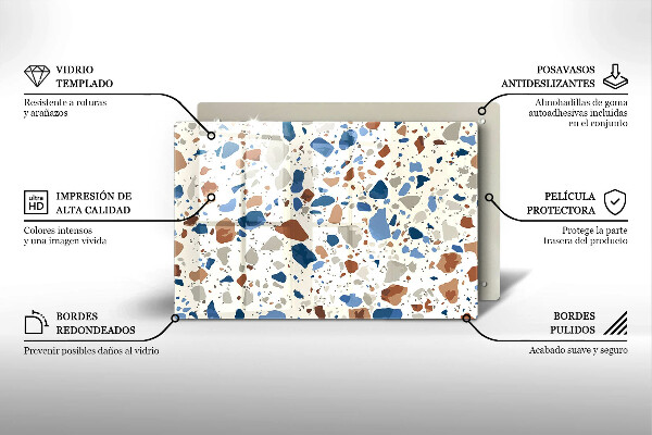 Placă din sticla protectie plita Gresie decorativa