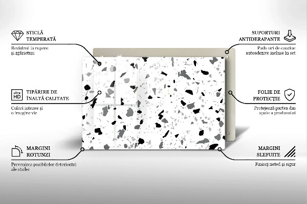 Placă din sticla protectie plita Gresie decorativa