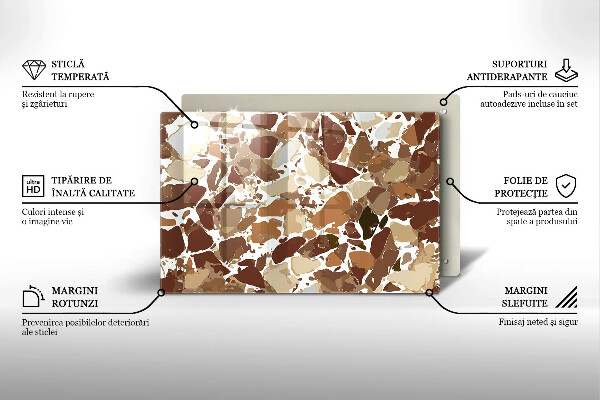 Placă din sticla protectie plita Pete decorative de piatră