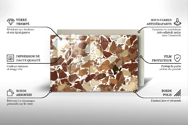 Placă din sticla protectie plita Pete decorative de piatră