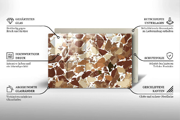 Placă din sticla protectie plita Pete decorative de piatră