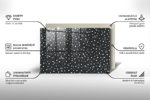 Placă din sticla protectie plita Piatra decorativa