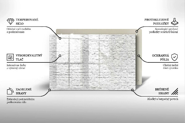 Placă sticla protectie aragaz Perete de cărămidă
