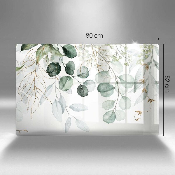 Placă din sticla protectie plita Plante pictate