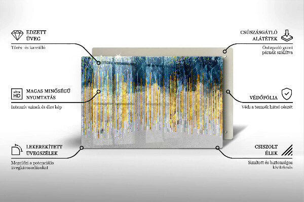Placă din sticla protectie plita Abstracția designerului