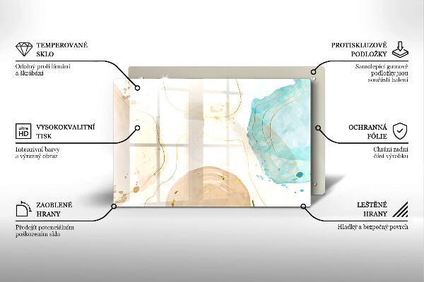 Placă sticla protectie aragaz Forme boho luminoase