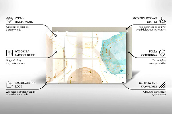 Placă sticla protectie aragaz Forme boho luminoase