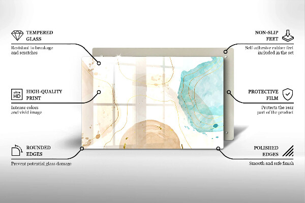 Placă sticla protectie aragaz Forme boho luminoase