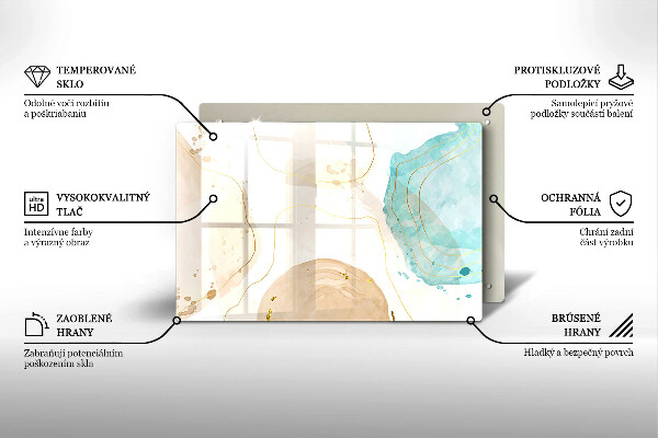 Placă sticla protectie aragaz Forme boho luminoase