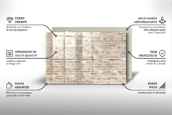Placă sticla protectie aragaz Zid strălucitor de cărămidă