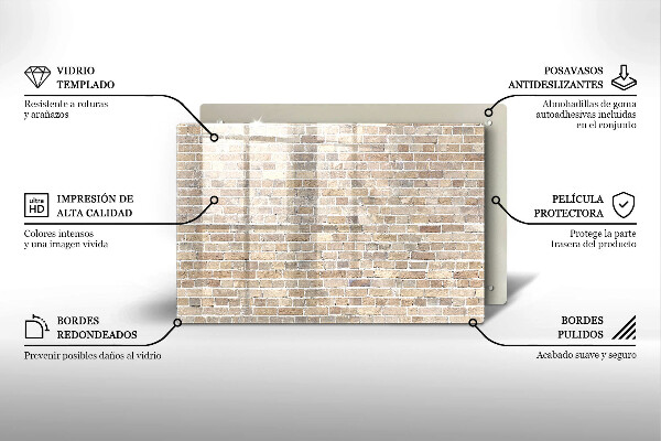 Placă sticla protectie aragaz Zid strălucitor de cărămidă
