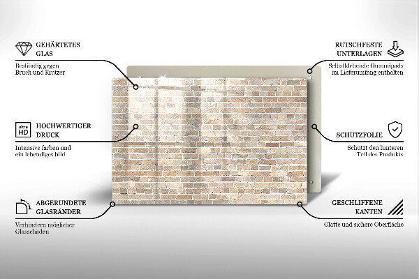 Placă sticla protectie aragaz Zid strălucitor de cărămidă