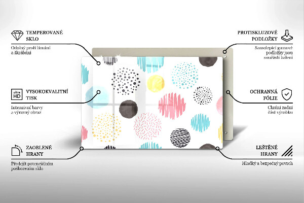 Placă din sticla protectie perete Forme pictate