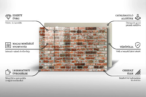 Placă din sticla protectie perete Zid vechi de cărămidă