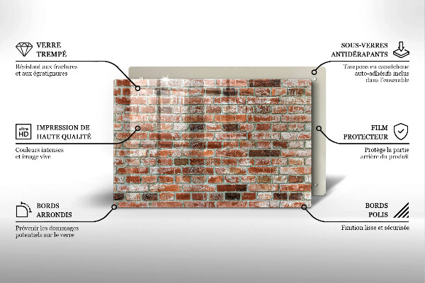 Placă din sticla protectie perete Zid vechi de cărămidă