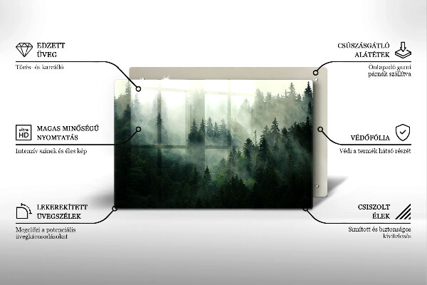 Placă din sticla protectie perete Peisaj de pădure cu ceață