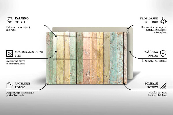 Placă din sticla protectie perete Plăci vintage colorate