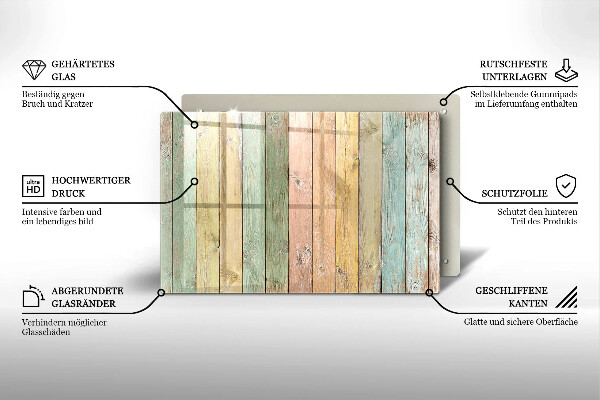Placă din sticla protectie perete Plăci vintage colorate