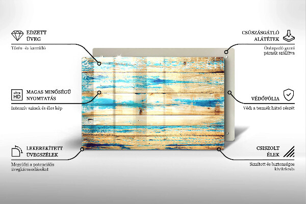 Placă din sticla protectie perete Scânduri retro din lemn