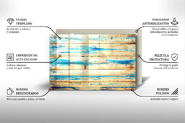 Placă din sticla protectie perete Scânduri retro din lemn