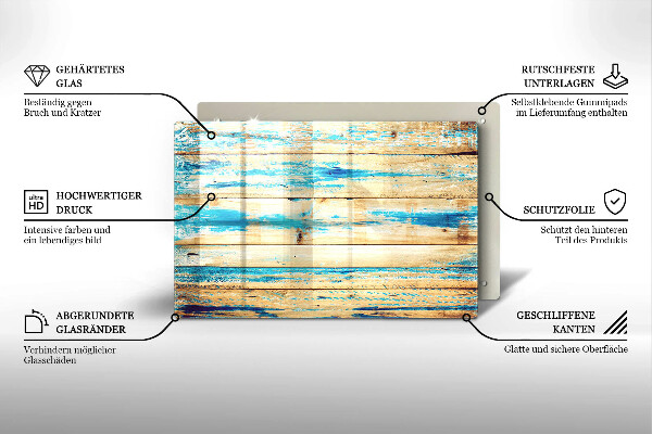 Placă din sticla protectie perete Scânduri retro din lemn