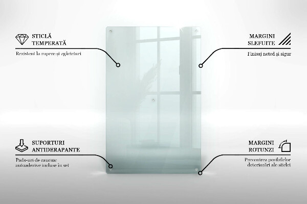 Placa din sticla transparentă perete bucatarie 80x52 cm