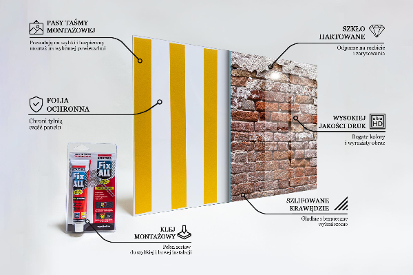 Sticlă bucătărie Zid de cărămidă de piatră
