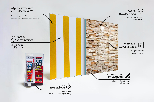 Sticlă bucătărie Zid de piatră naturală