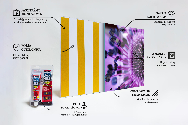 Sticlă bucătărie Floare mov