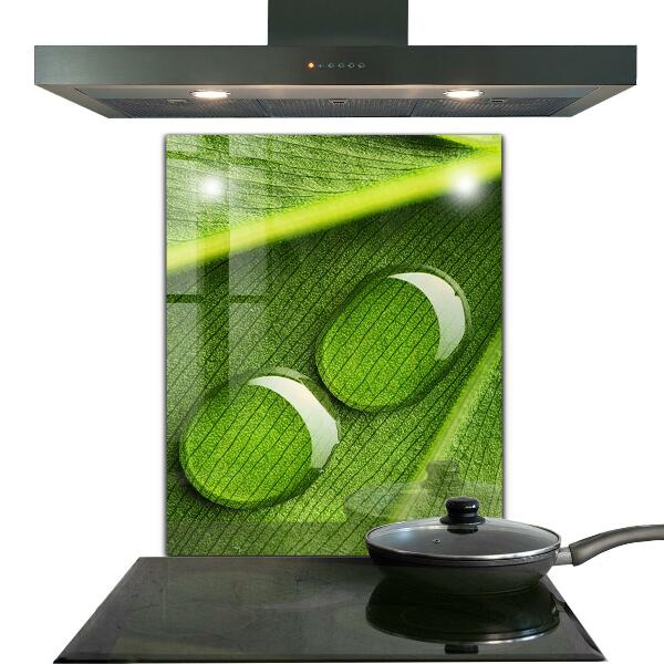 Sticlă bucătărie Picătură de rouă pe o frunză