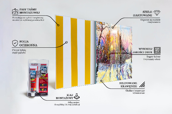 Sticlă bucătărie Pictură acrilică winter park