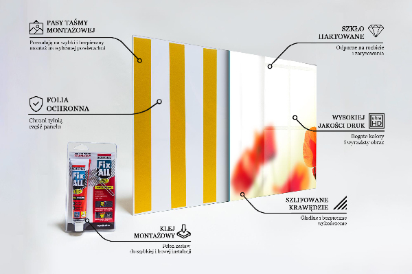 Sticlă printata bucătărie Lunca câmpului cu maci roșii