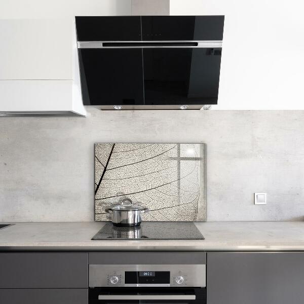 Sticlă printata bucătărie Textura frunzei sepia