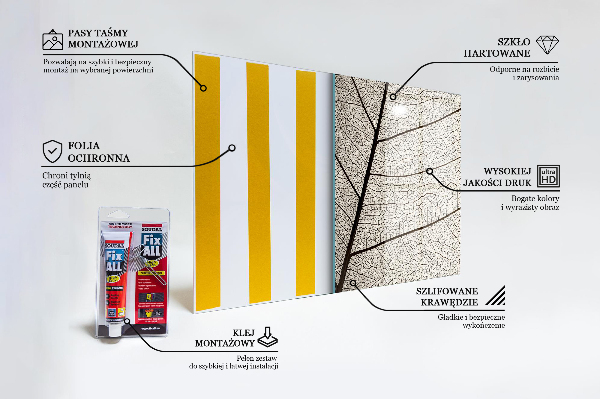 Sticlă printata bucătărie Textura frunzei sepia