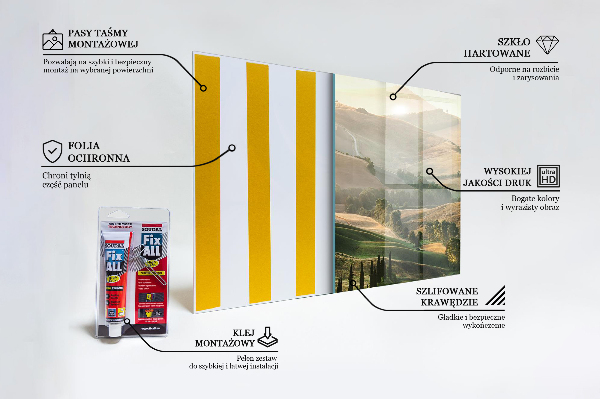 Panou sticlă bucătărie Peisaj toscan cu podgorii