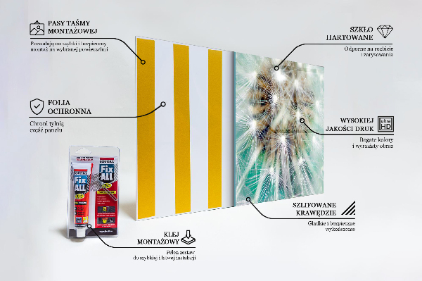 Sticlă printata bucătărie Papadie în planta de vânt