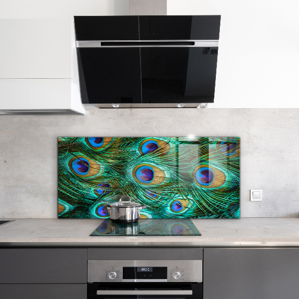 Sticlă bucătărie Pene de păun natură frumoasă