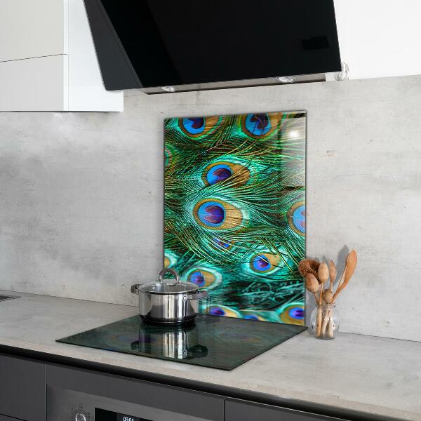 Sticlă bucătărie Pene de păun natură frumoasă