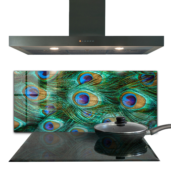 Sticlă bucătărie Pene de păun natură frumoasă