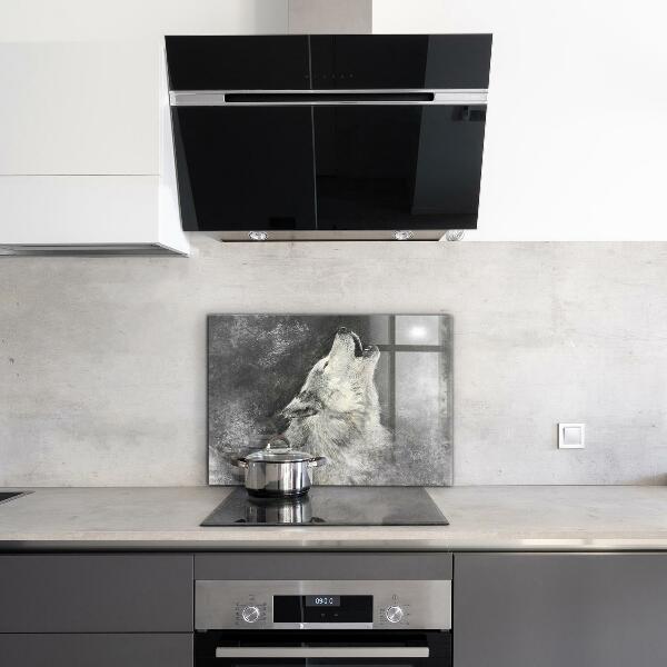 Sticlă bucătărie Ilustrație de lup canadian