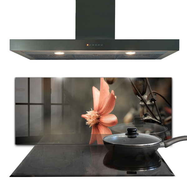 Sticlă printata bucătărie Muguri de flori de epocă