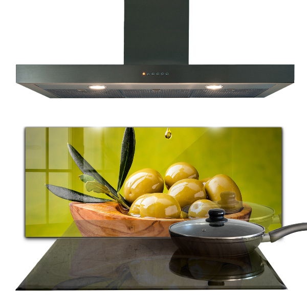 Sticlă bucătărie Măsline verzi proaspete